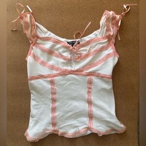 Betsey Johnson Pink and White Blouse